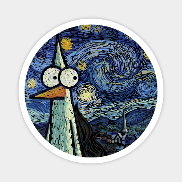 Starry Night Magnet by Fredo and Pidjin Comics Official Store